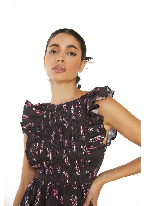 LADIES DRESS-BLACK PINK MOTIF GLAMOROUS | Abiti | TM0506BLACK PINK MOTIF